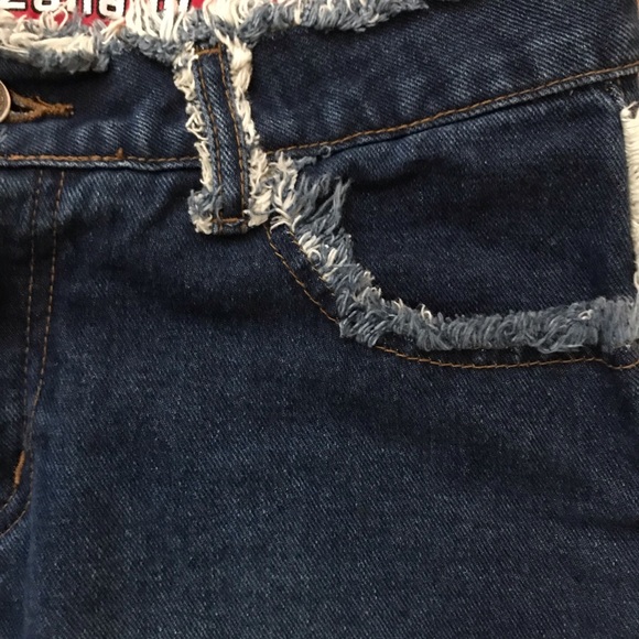 Vintage ZanaDi Patchwork frayed Denim Jean's size 3 - Picture 4 of 10